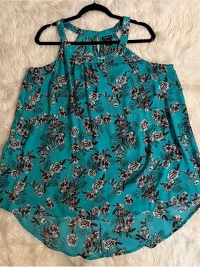 torrid Turquoise Floral hi/low halter top size 1